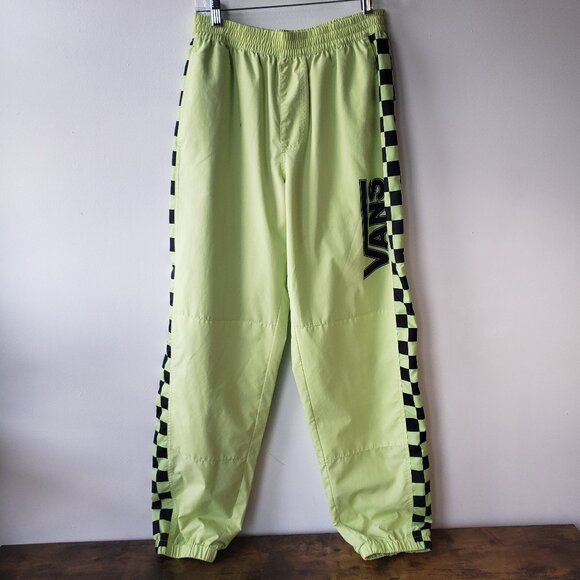 VANS Off The Wall BMX Skate Track Pants Joggers Checkers Neon Yellow Green *note - Picture 4 of 15